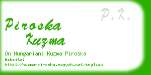 piroska kuzma business card